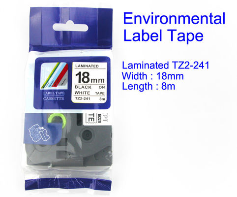 Laminated Label And Ribbon Tape Black on White TZ2-241 Environmental Material